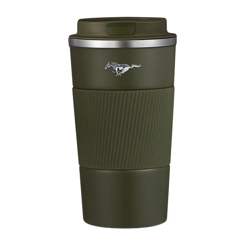 Autocollant de Voiture Mug Thermique 500ML Double Paroi Acier Inoxydable 304 Tasse à Café Thé Vide Pour Ford Mustang Universel Grande Taille Mustang