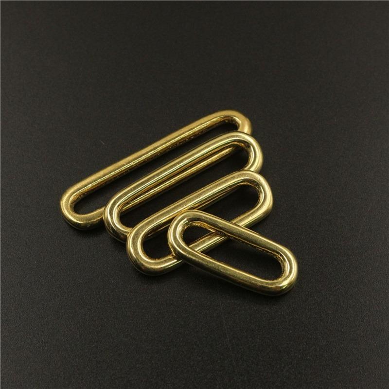 2pcs Molded Cast Solid Brass Oval Loop Ring Buckle Leather Craft Bag Luggage Shoulder Strap Webbing Belt Strap Keeper