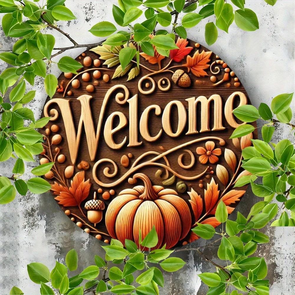 

8x8 Inch Autumn Harvest Metal Wall Art Pumpkin Sunflower Design for Kitchen Coffee Shop Bar Home Decor 20x20 разноцветный