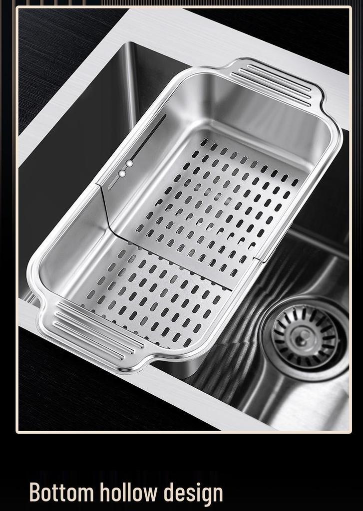 Stainless Steel Retractable Sink Drain Basket for Fruit & Veggies