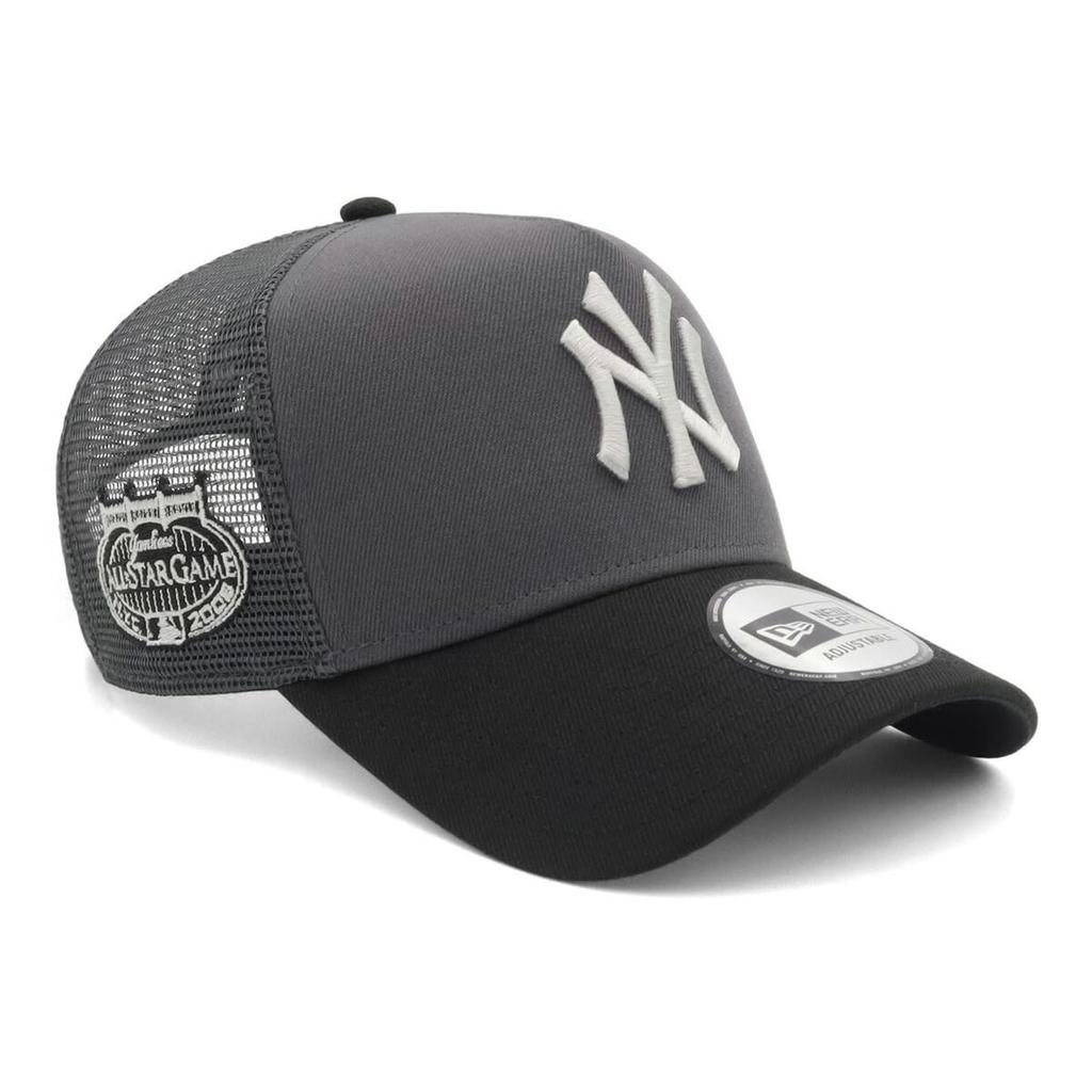 New Era 9FORTY A-Frame Trucker Mesh Cap MLB New York Yankees Graphite/Black ONSPOTZ Exclusive Free Size