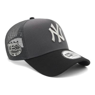 New Era MLB ONSPOTZ Special Edition Mesh NY FREE Trucker CS Dark Graphite Black Side MLB New York Yankees 9FORTY-FRAME Cap, Graphite/Black, Size,