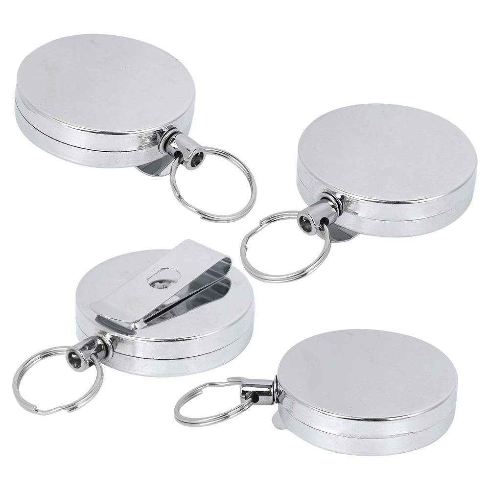 5CM Ganzmetall Einfacher Zugknopf Anti-Verlust Anti-Diebstahl Schlüsselanhänger Hoher Rückprall Einziehbar