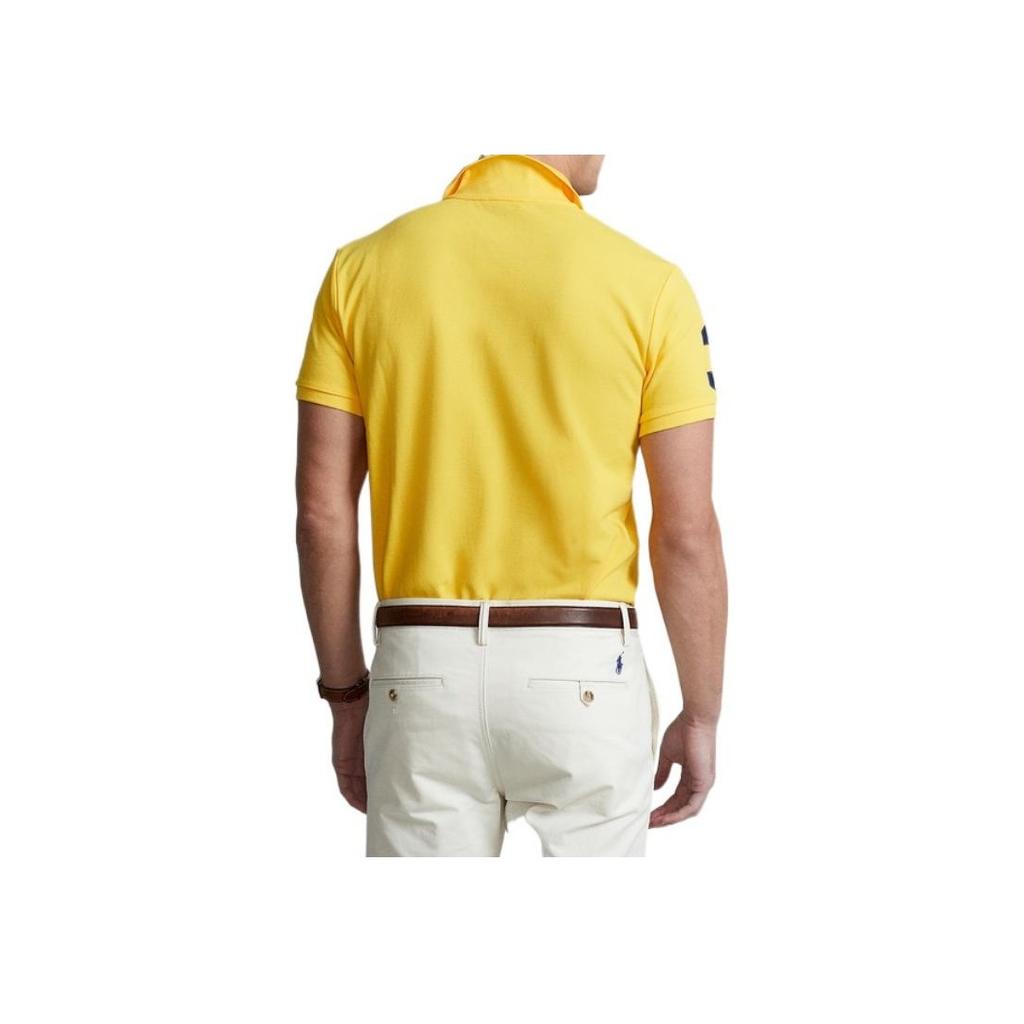 Polo Ralph Lauren Solid Color Logo Embroidered Short Sleeve Polo Shirt Men tops Yellow MNPOKNI1N821568