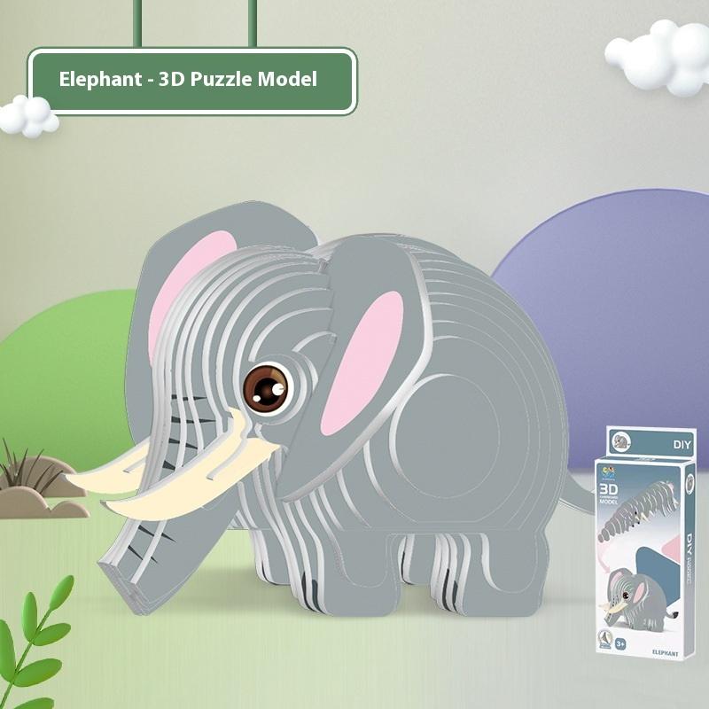 1 Set Kinder Lernspielzeug Montessori Lustiges DIY Manuelle Montage Dreidimensionales Modell Tier 3D Papierpuzzle Spielzeug für Jungen Mädchen