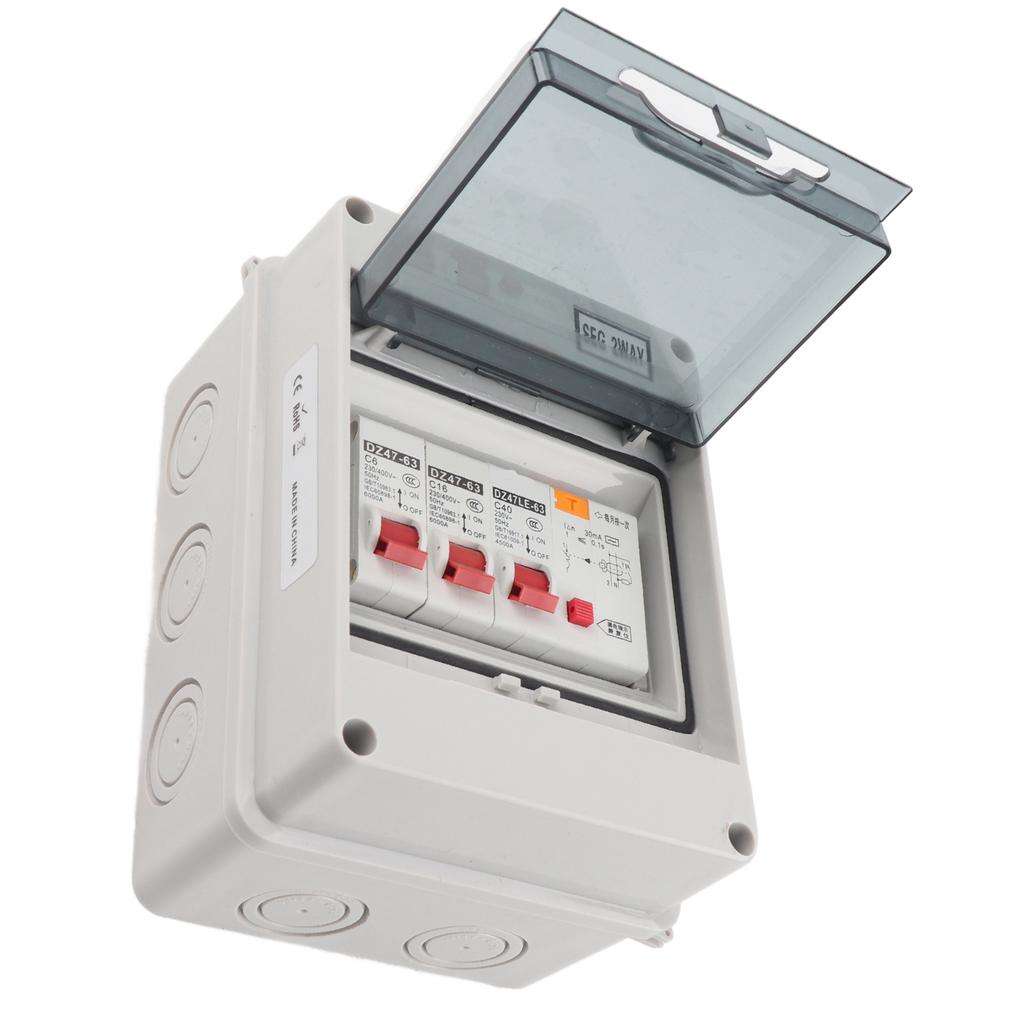 2 Way Garage Caravan Consumer Unit 40A 30mA RCD+2MCB 6a+16A 230/400V