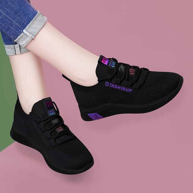 Autumn and winter new casual women's shoes sports shoes socks shoes walking dance shoes soft sole work mother shoes velvet warm