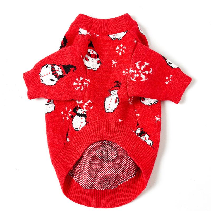 Pet sweater christmas snowman cat clothes 2022ins dog clothing