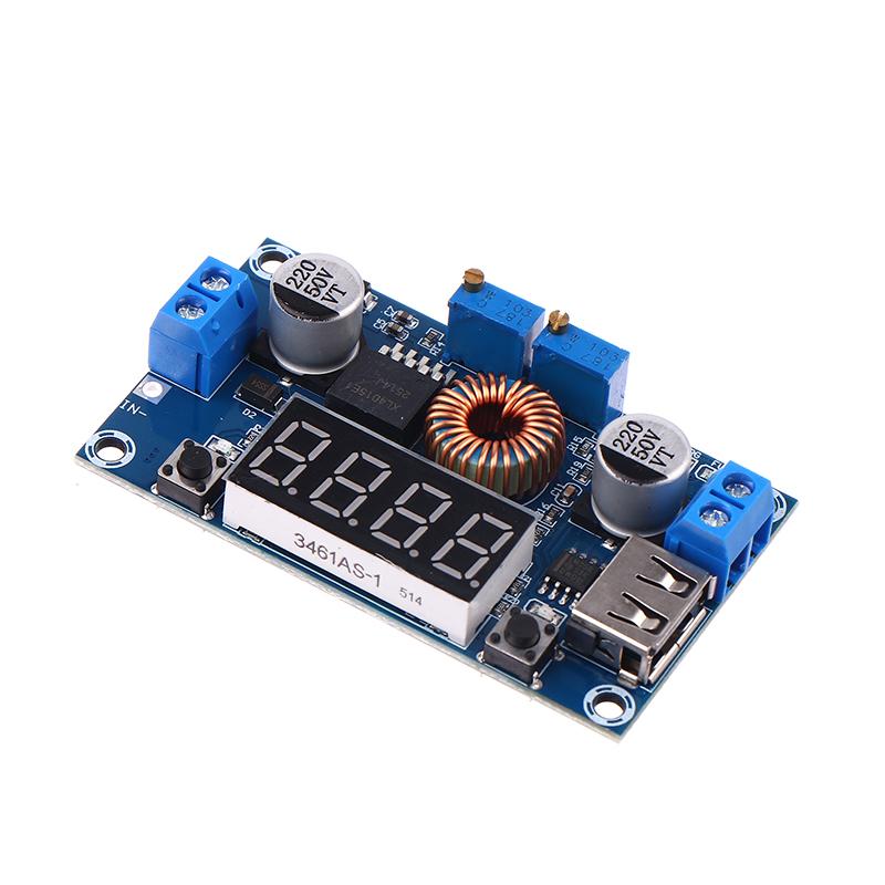 Xl4015 75W Dc-Dc 5A Led Drive Lithum Battery Charger Module Regulators Module Adjustable Buck Module With Voltmeter Display