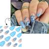 24 Pcs Solid Color False Nail Flowers Artificial Nail French Tip Stick On Nail Glossy Press On Nail for Woman