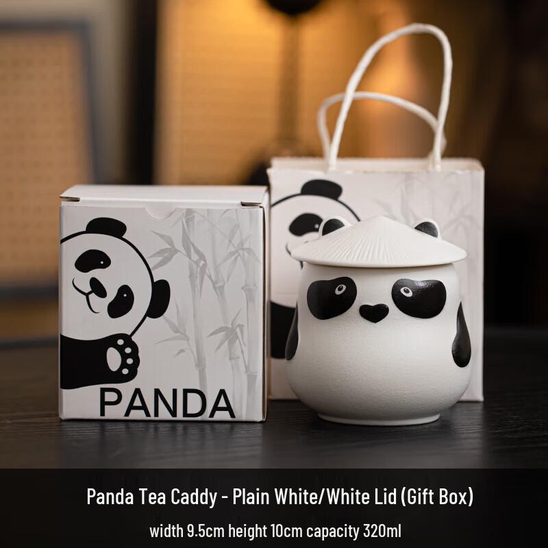 Exquisite Ceramic Panda Tea Caddy