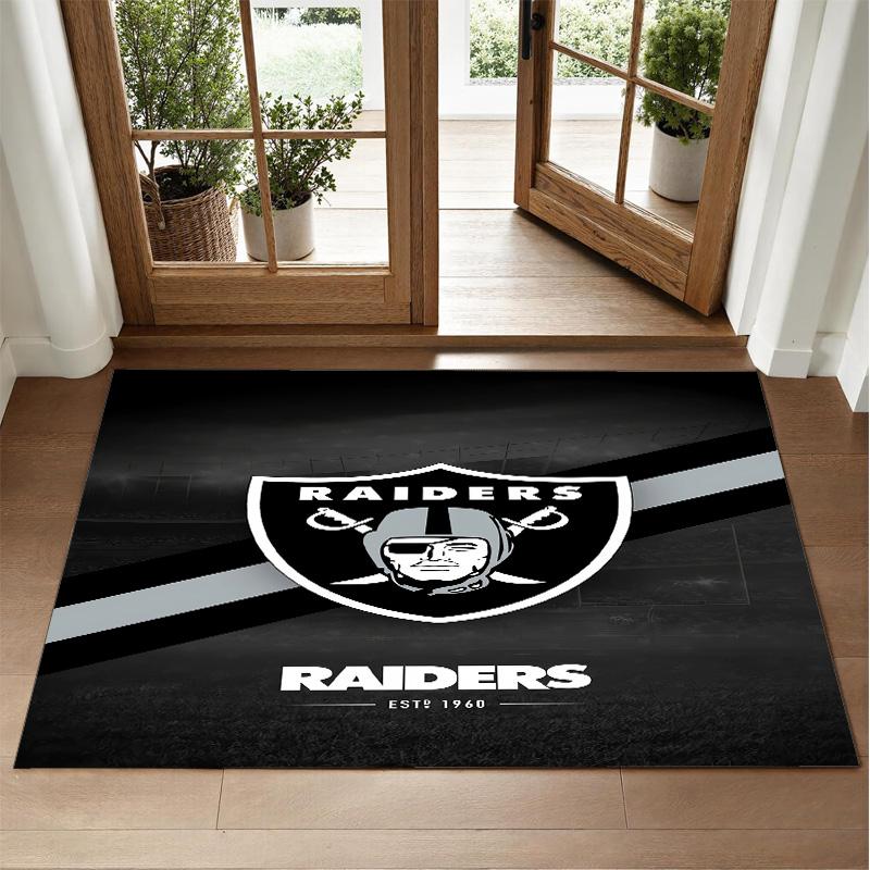 Las Vegas Raiders Design Crystal Velvet Rug Soft Decorative Mat for Bedroom Entrance