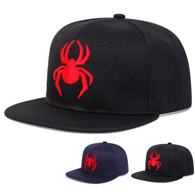 Unisex Hip-Hop-Mützen mit Spinnenstickerei für Frühling und Herbst, verstellbare Baseballkappen für den Freizeitbereich, Sonnenschutz