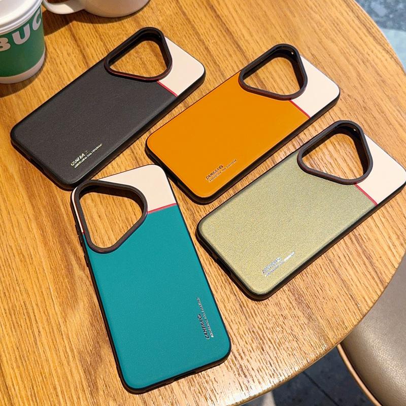 Case For Huawei Pura 80 70 Pro Plus Ultra Contrast Color Matte Leather Raised Lens Protection Soft Phone Grip Back Case Cover