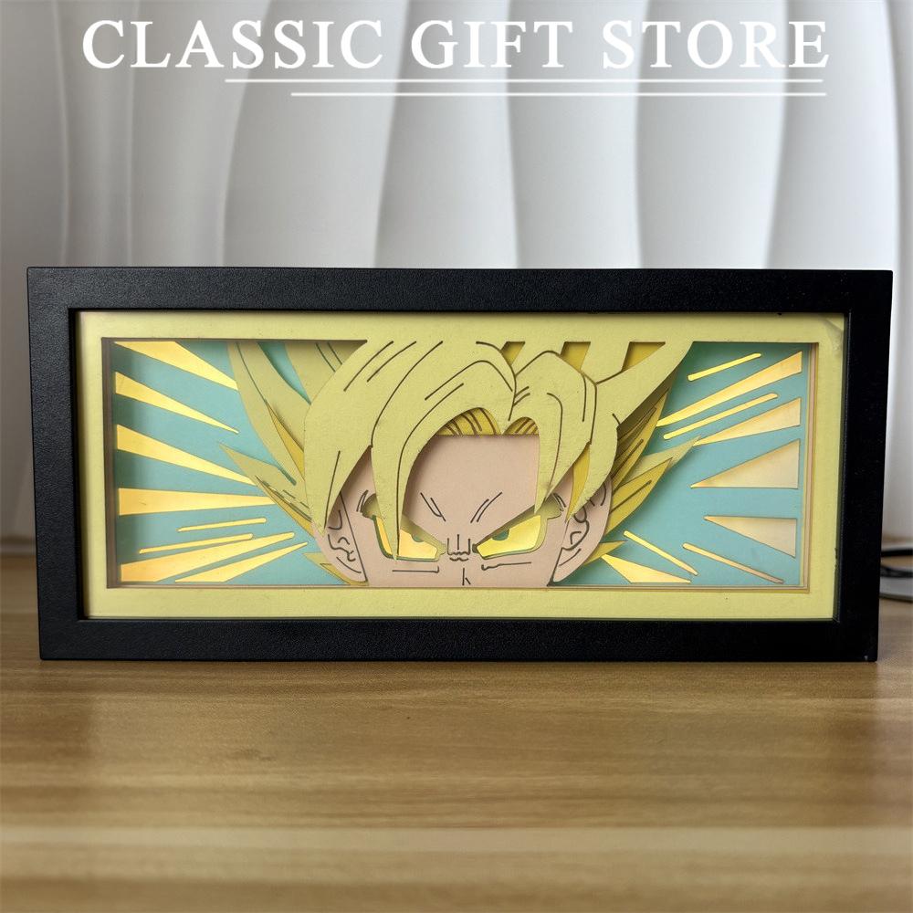 Black Photo Frame Kaneki Ken Cartoon Paper Carving 3D Anime Lamp LED Light Box Action Figure Room Decoration Lamp Christmas Gift
