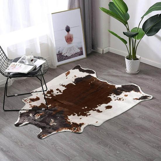 Kuh Tier Druck Teppich Stuhl Wurf Teppich Anti-Rutsch Wohnzimmer Lounge Matte Dekor