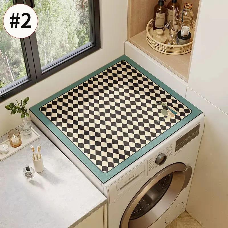 Washing Machine Dust Pad Cover Waterproof Oven Microwave Fridge Top Protector Mat Coffee Drain Pad Table Placemat Kitchen Rubber