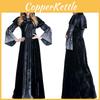 Enchanting Women's Wicked Queen Gothic Witch Costume With Elegant Long Bell Sleeves