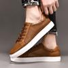 Neue Herrenschuhe Echtes Leder Freizeitschuhe Mode-Sneaker Britischer Stil Rindsleder Herrenschuhe Neue Herren-Sneaker
