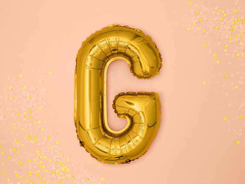 Balon Foliowy Litera "G" Złoty 35 Cm