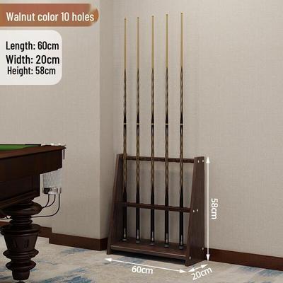 Vertical 10-Cue Pool Cue Rack