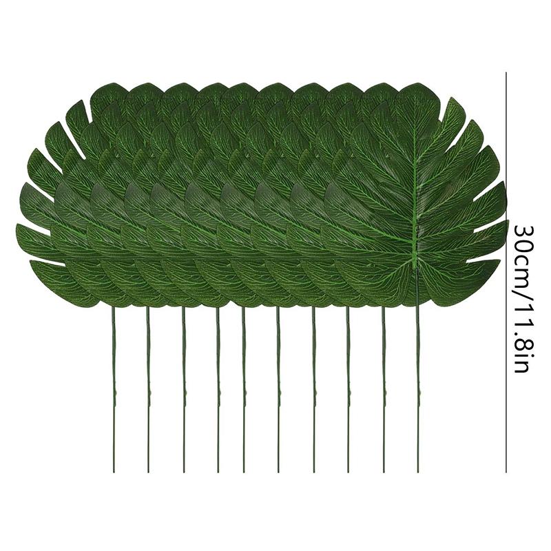 

50/10PCS Artificial Green Turtle Leaf Branches Scattered Tail Leaf Fake Silk Plants for DIY Wedding Birthday Party Home Decor 10PCS зелёный
