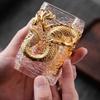 Personalized Creative Glass Tea Cup Golden Dragon Cup Heat-resistant Glass Master Single Cup