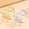 Minimalist Open Stainless Steel Ring with Irregular Wave Design for Women
