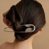 Stylish Large Silver Hair Brooch: Creative Metal Claw Clip for Thick Hair
