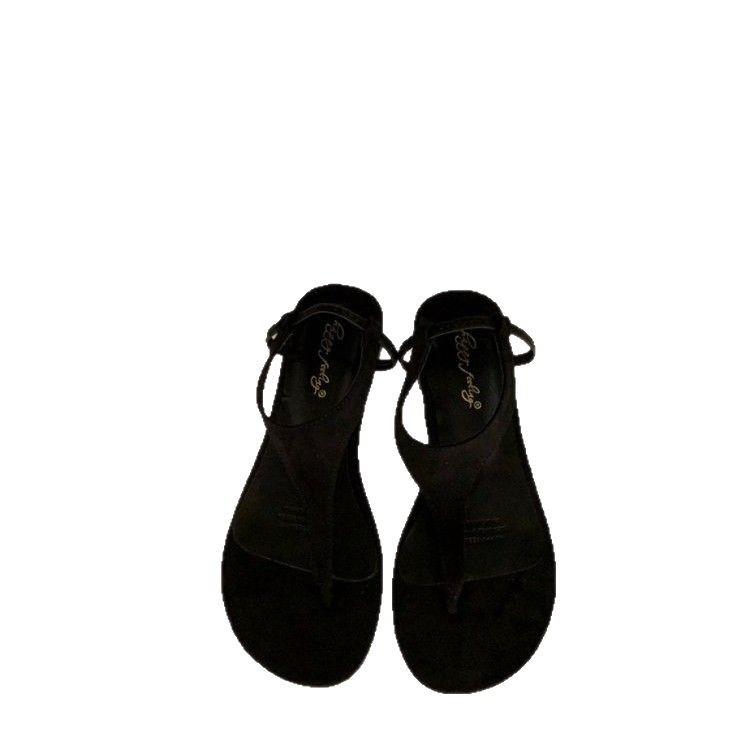 Flat-bottomed vacation sandals women's 2025 new summer toe-on beach sandals