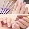 4 ცალი გამძლე შუშის ფრჩხილის ფილები ფრჩხილის არტის აკრილის წვერის ბუფერული მანიკურის ხელსაწყო