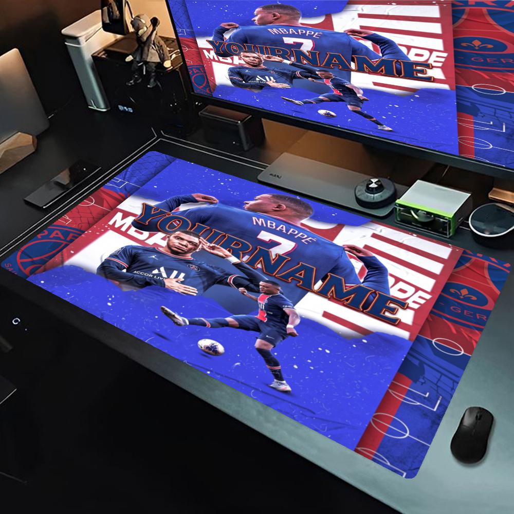 Mbappe Customize Text Mouse Pad Desk Mat Ultralong Desk Mat Nonslip Rubber Bottom Office Desk Accessory
