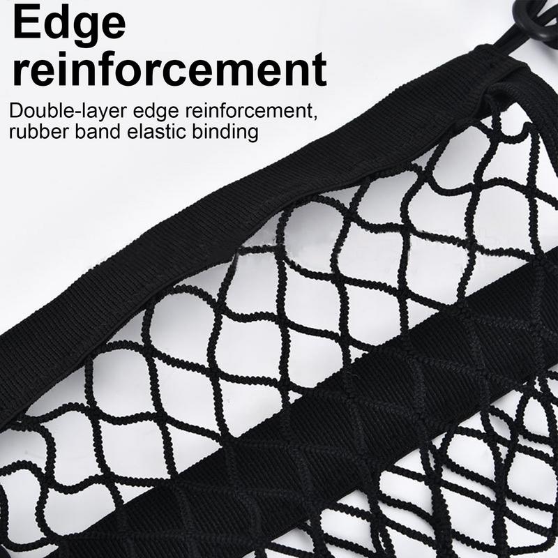 1PC 30*30cm Motorcycle Cargo Net High Elastic Double Layer Motorcycle Net for Helmet Storage with Hooks Luggage Net