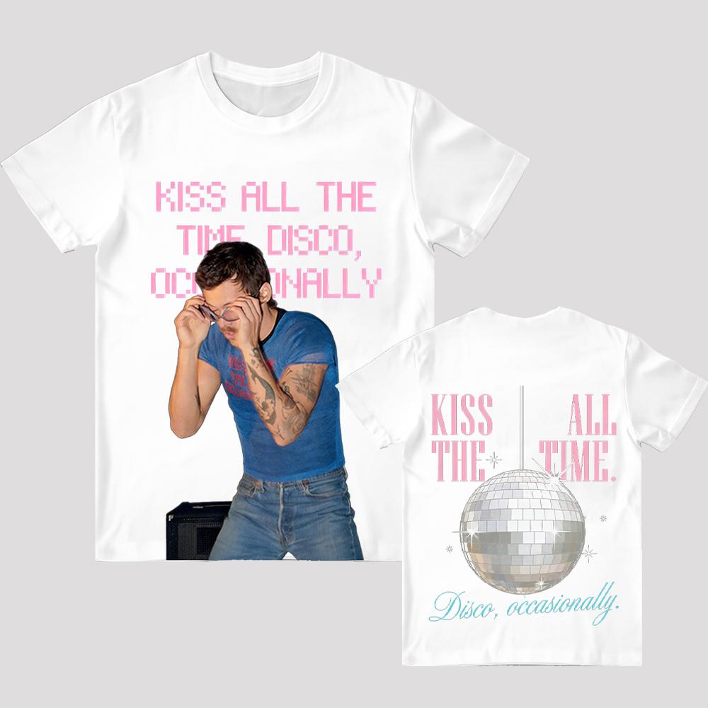 

2026 New Harry Styles Kiss All The Time Album Print T-Shirt Y2K Men s Women s Street Style Hip Hop Tee A Must-Have Gift for Fans XXXL