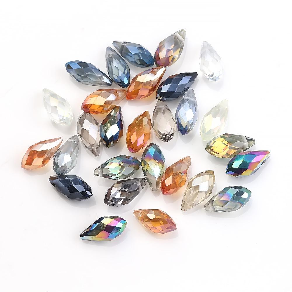 Crystal Glass Teardrop Beads 6x12MM Horizontal Hole for Handmade Jewelry DIY.