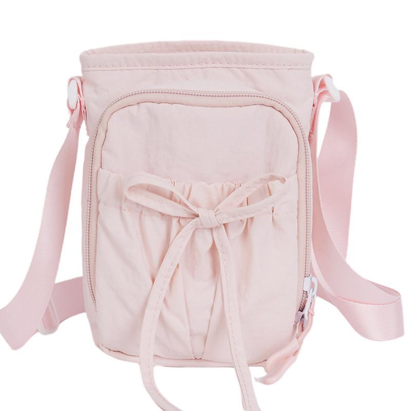 Nylon Mini Vertical Phone Bag With Bow Knot For Daily Casual Wear