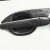 Glossy Accessories Black Carbon Fiber Pattern Car Side Door Handle Bowl Cover Trim for TOYOTA RUSH 2018- Rush