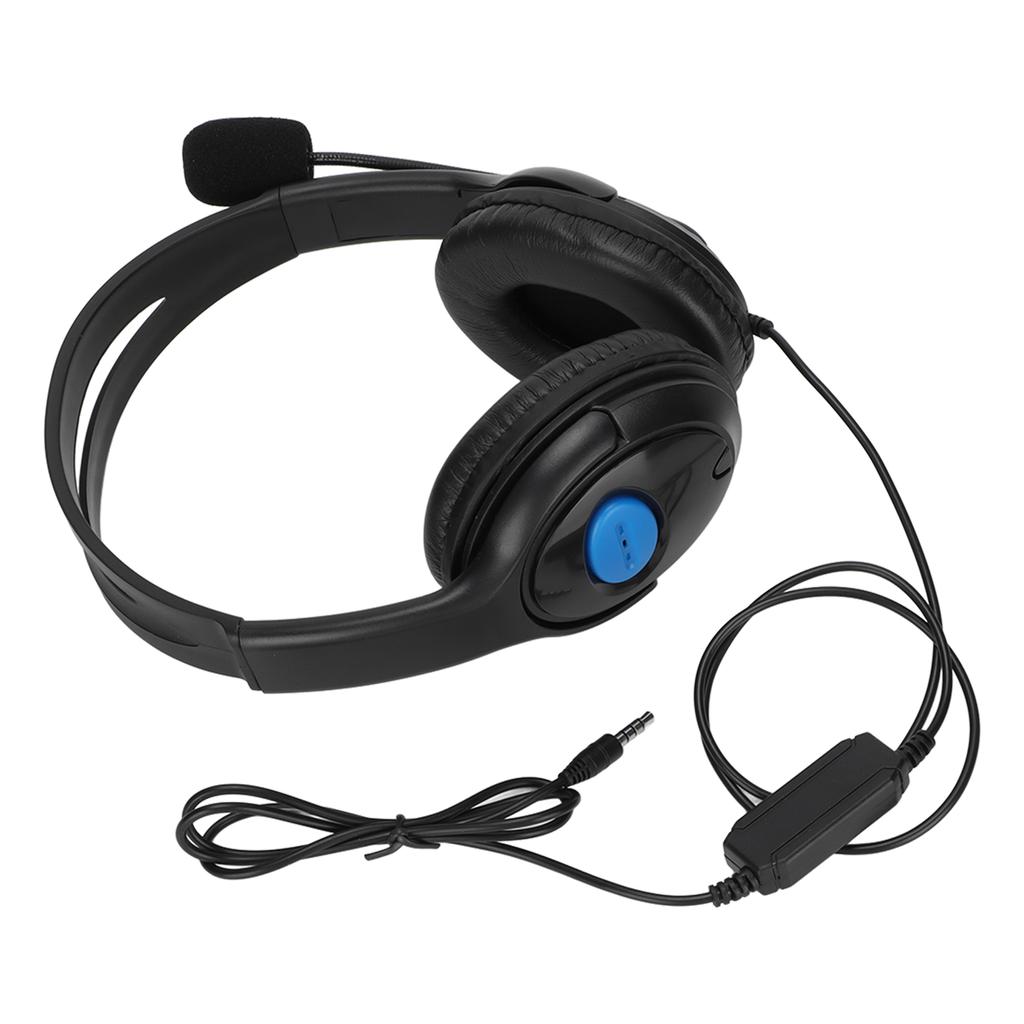 Stereo Game Headphones Noise Cancelling Adjustable Microphone Mute Game Headphones with Mic for PC Black Blue