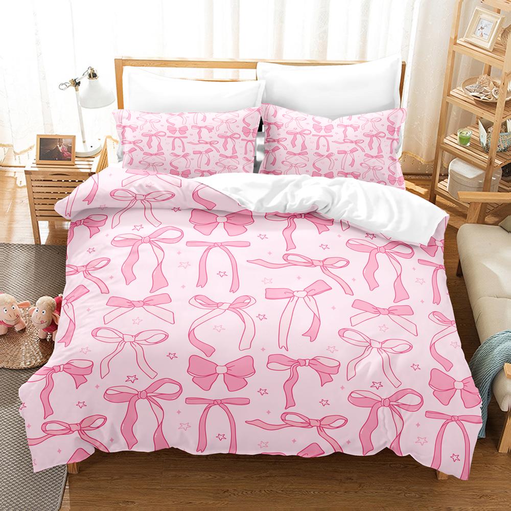 Popular Style Bowknot Bedding Sets Skin Friendly Soft Bedsheets And Duvet Covers Comfortable And Lovely Suitable For All Ages