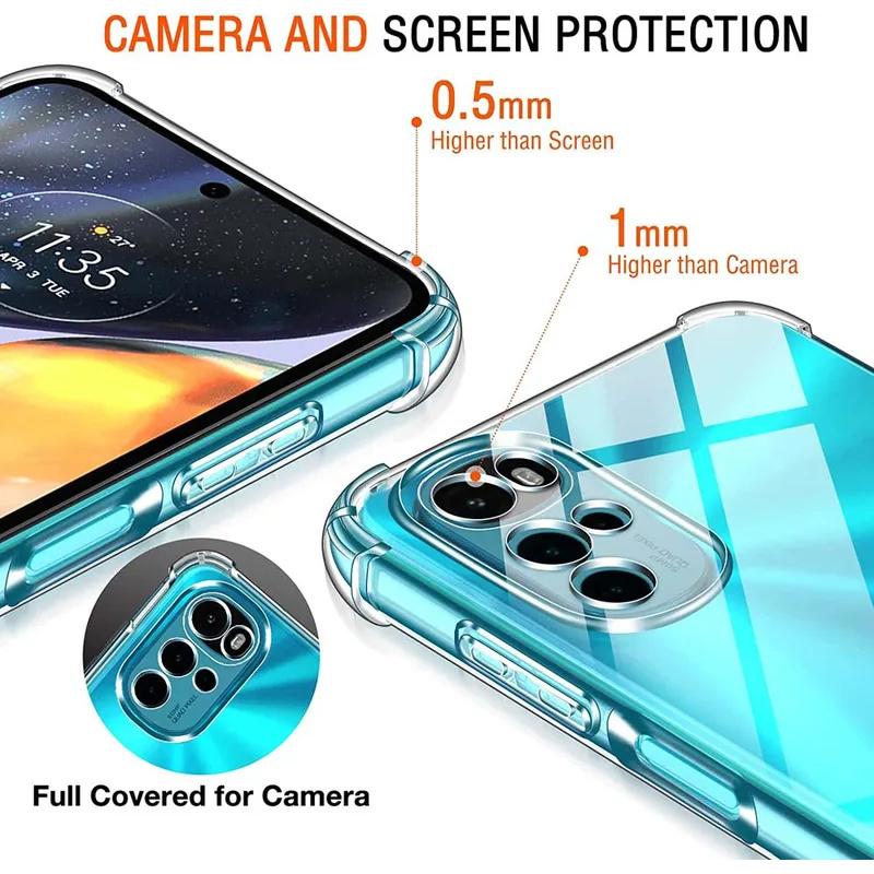 1.5MM Thick Air-Bag Clear Case For Motorola Moto G10 Power G20 G30 G13 G14 G31 G41 G60 G72 G75 G85 G54 G55 5G Shockproof Cover