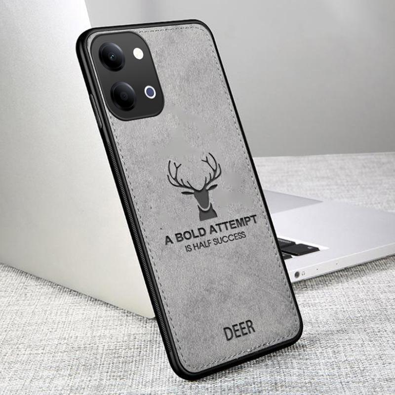 For VIVO IQOO Z11 Lite Case Luxuy Brand Cloth Texture Deer Fabric Jeans Elk Cover for vivo iqoo Z11 Lite Phone Casing