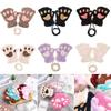 Lovely Fluffy Winter Warm Children Gloves Mittens Cat Paw Fingerless