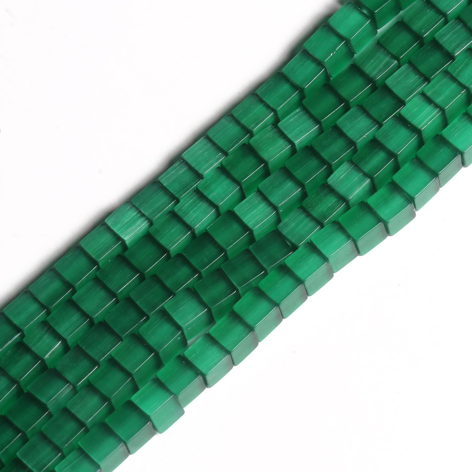 

1 шт. 4 мм бусины из натурального лунного камня белый кошачий глаз квадратный куб свободные бусины для изготовления ювелирных изделий DIY браслет серьги 4mm about 98pcs темно-зеленого