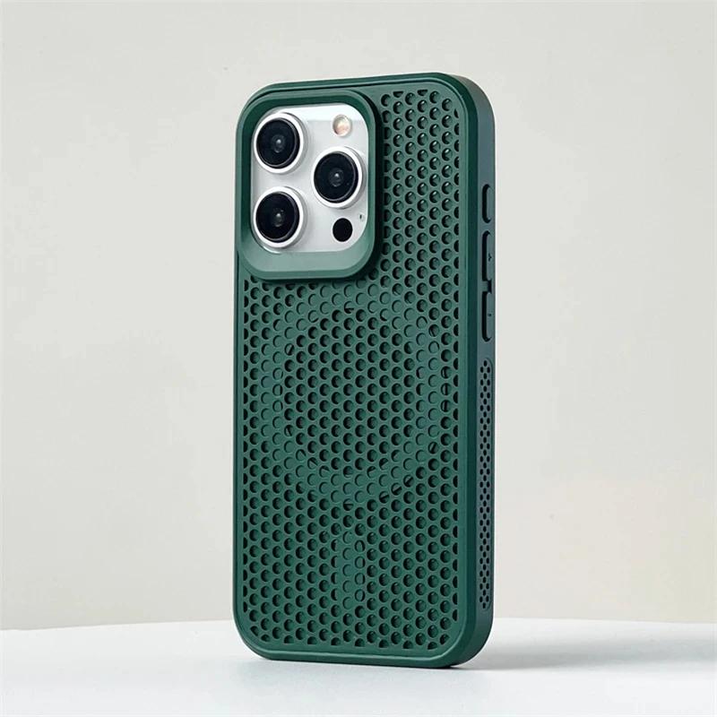 Heat Dissipation Hole For Case For For Iphone 17 16 1 14 Plus 13 12 Pro Max Magnetic Wireless Charge PC Hard Cover