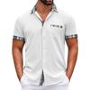 Men's Plaid Printed Button Short Sleeve Shirts Men's Casual Fashion Short Sleeve Shirts