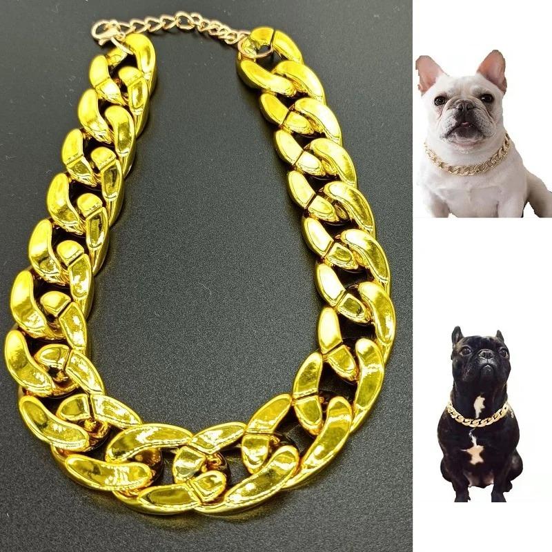 Collar para mascotas Collar para perros medianos y pequeños Joyería Perro Bully Cadena de oro Accesorios para mascotas