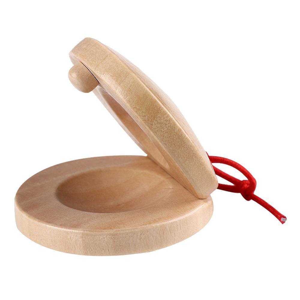 Educational Wooden Listening Ability Unisex Percussion Musical Instrument Toy Castanets