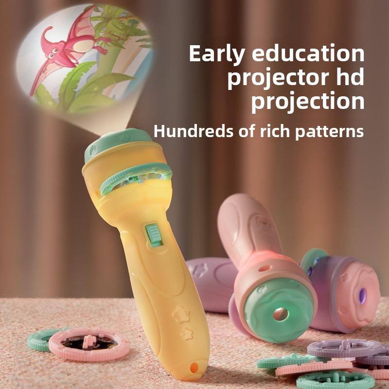 Projector flashlight Early education educational development toy children's enlightenment luminous toy cartoon pattern projector