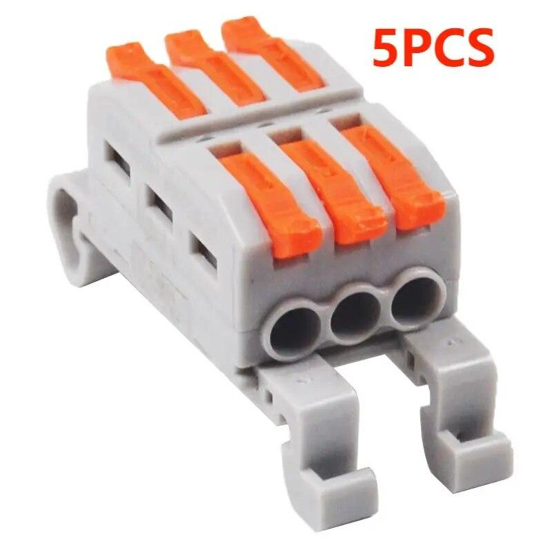 5pcs Rail Type Conjoined Quick Terminal Block Miniature Mini Terminal Block 2 Hole 3 Hole 4 Hole Quick Docking Terminal