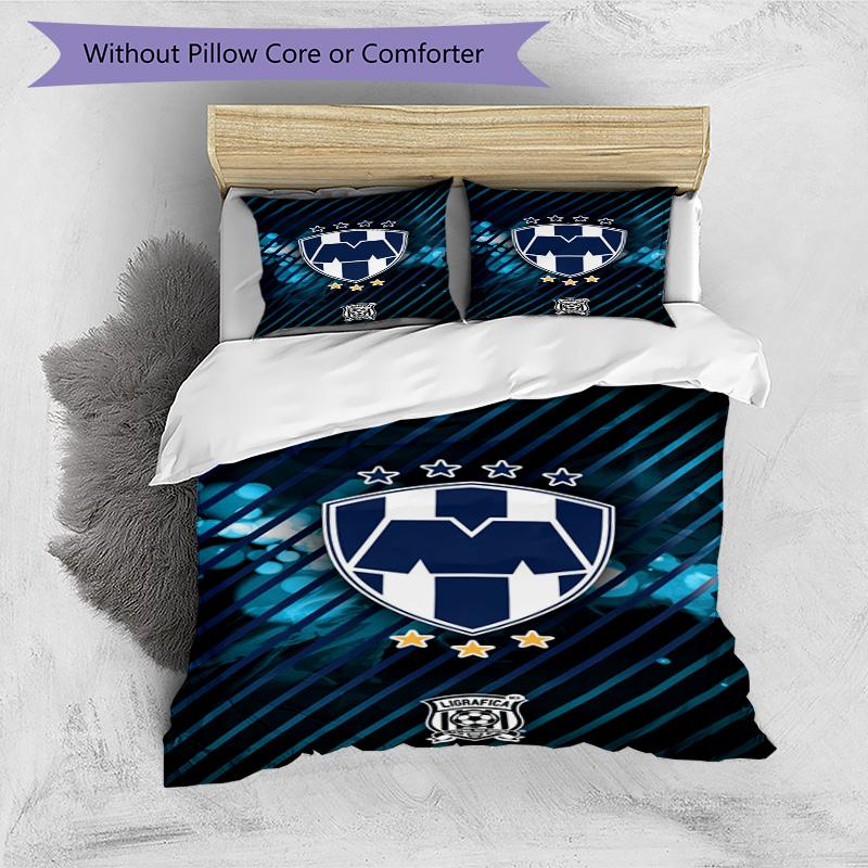 Monter-rey Football Crest Art Printed Pattern Duvet Cover Set – includes 1 duvet cover and 2 matching pillowcases Bedroom decor Christmas gifts
